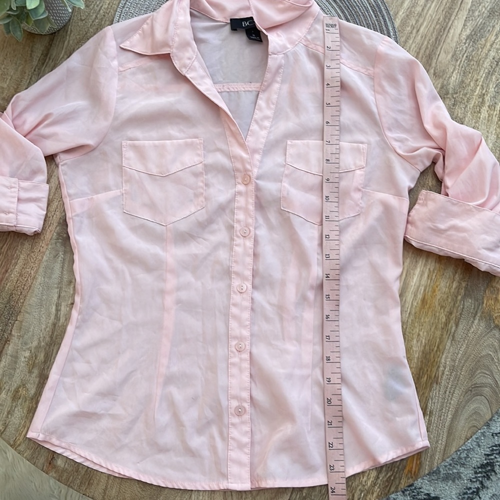 4/$25 BCX light pink button down shirt - Picture 4 of 7